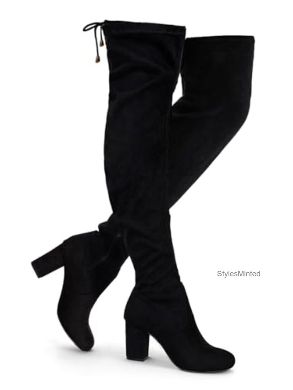 Women's Thigh High Suede Boots, Over the Knee with Zipper